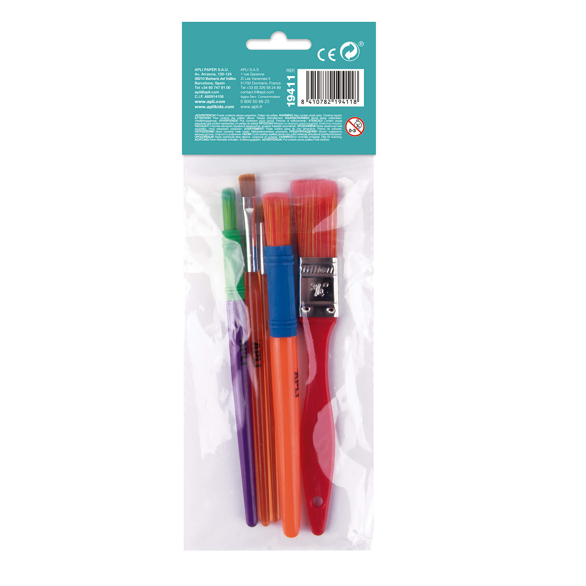 APLI Kids - Sachet de 30 pinces en plastique de couleurs assorties - 17491